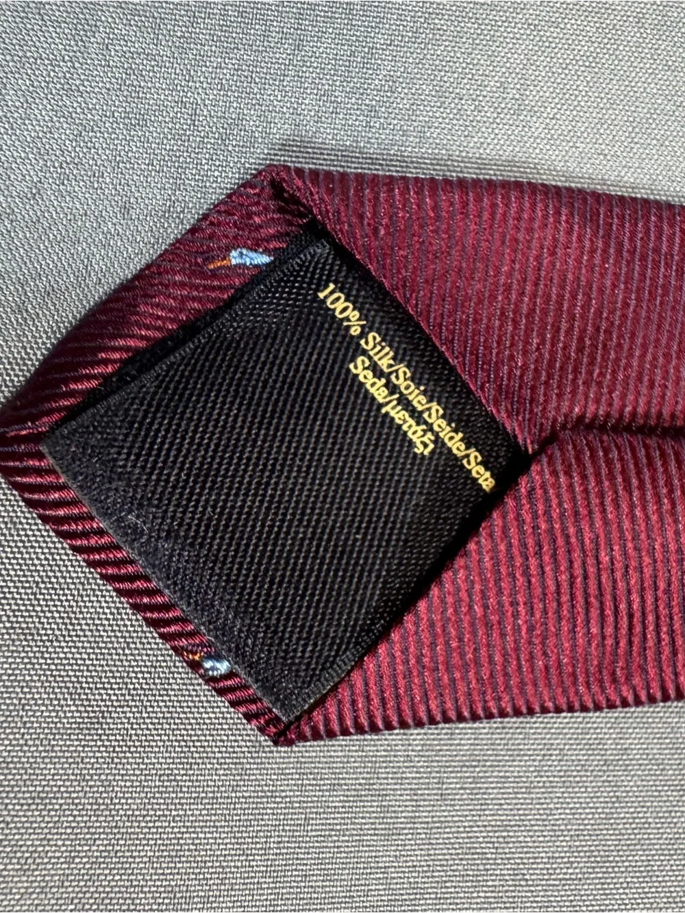 Brooks Brothers Burgundy Flying Geese Tie 100% Silk